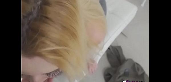  Blonde Cutie Samantha Rone Sucks Colleagues Big Cock